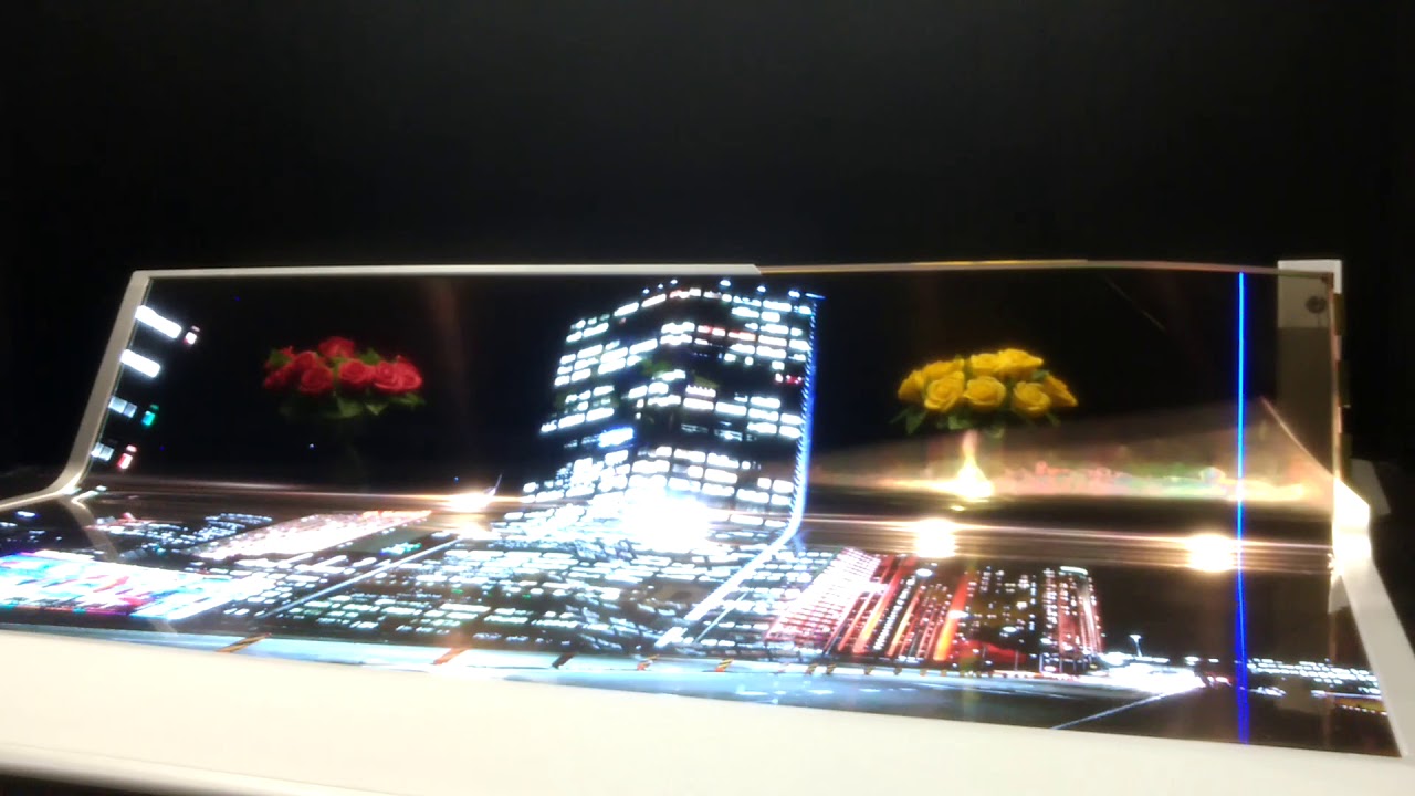 LG Display live demo 77-inch transparent flexible OLED - YouTube