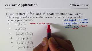 Find if combination of dot and cross products are scalar vector or not valid