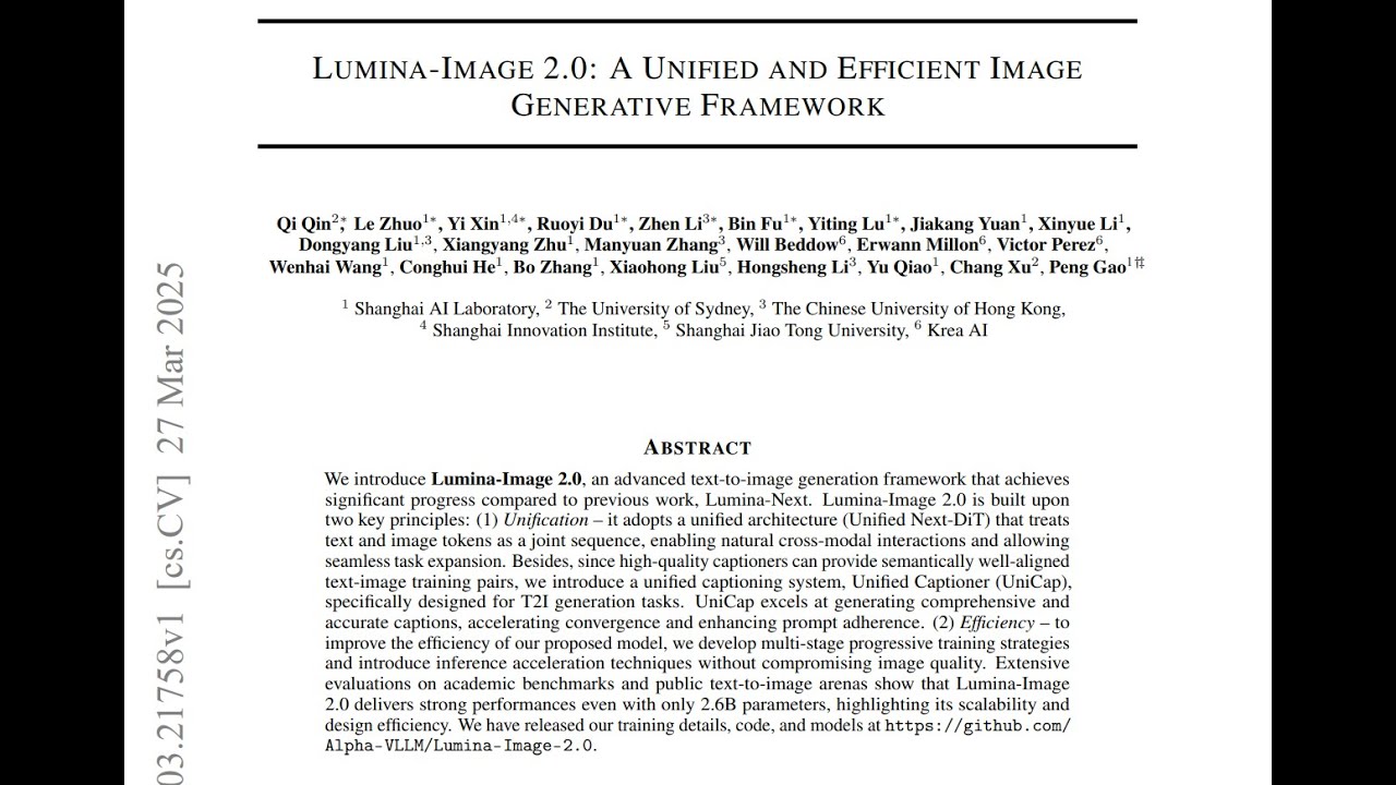 Lumina-Image 2.0: Advanced Text-to-Image Generation