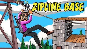 Living in a ZIP LINE TRAP BASE in Rust...