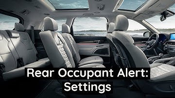 Rear Occupant Alert: Changing The Settings
