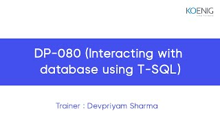 DP 080 Interacting with database using T SQL