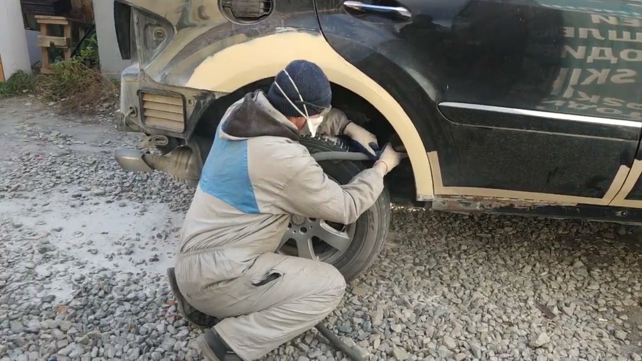 Мерседес мл 320 пескоструй задних арок... - YouTube