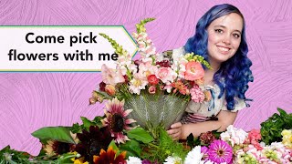 Come to a U-pick Flower field with me | Slow living flower arranging