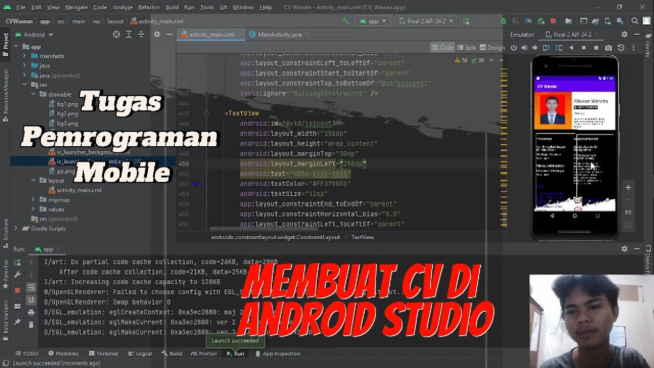 Membuat CV di Android Studio - YouTube