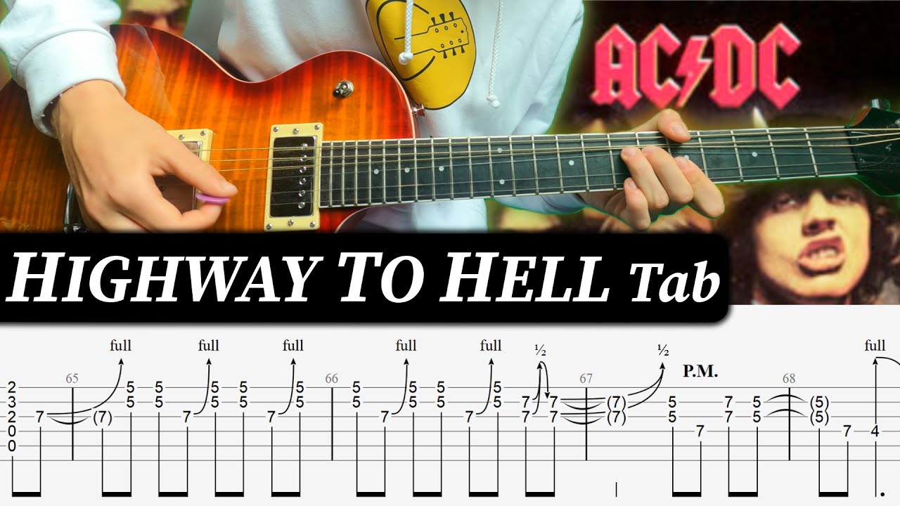 Highway to Hell- AC DC- Guitar cover with tab- Lesson- Tutorial- Guitar