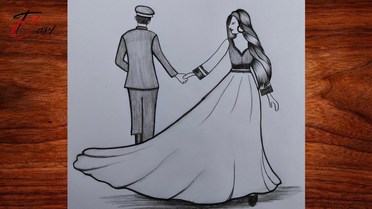 How To Draw A Cute Couple -Very Easy Drawing || Pencil Sketch For ...