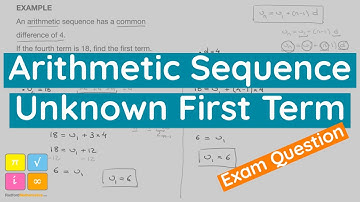 Arithmetic Sequence Find the Unknown First Term, using Formula for n-th term, 2 Methods