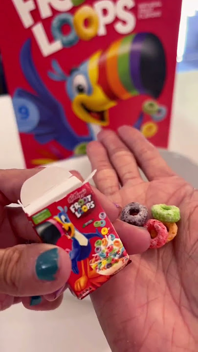 Finding a Mini Box of Froot Loops inside a Giant Box?! 🌈😱 #mini #frootloops #minicereal #asmr