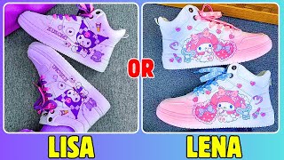 Lisa or Lena #6 🔥 | Kuromi Vs My Melody 💜💗| WHAT WOULD YOU CHOOSE? #lisa #lena #lisaorlena #viral