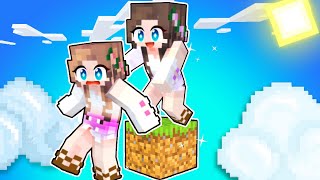 Playing ONE BLOCK with my LITTLE SISTER in Minecraft!