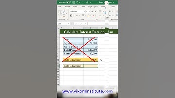 #Shorts ! Calculate interest rate on loans in excel.