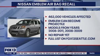 Nissan recalling 463,000 cars due to emblem air bag issues | FOX 13 Seattle