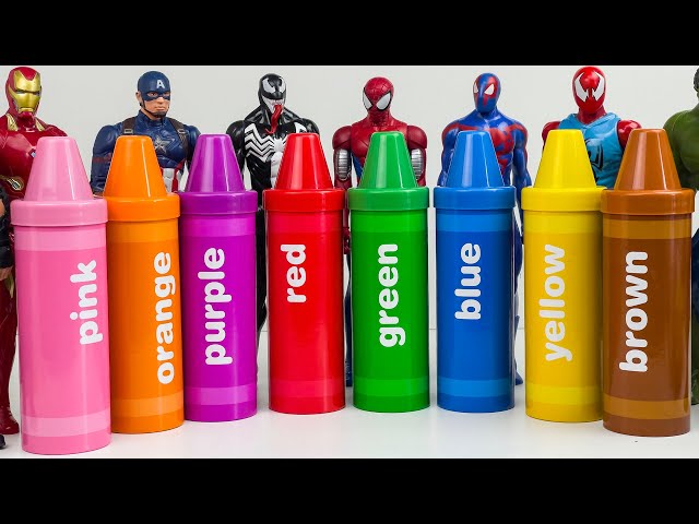 AVENGERS SUPERHEROES CRAYON Surprise Satisfying Unboxing,  Spiderman, iron man, Hulk,Thor ASMR