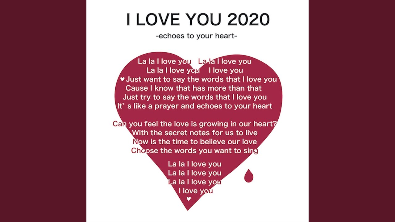 【中古】 I LOVE YOU インストゥルメンタル / イージーリスニング I LOVE YOU 2020（インスト） - YouTube