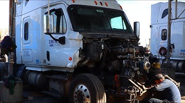 Installing a 2019 cascadia DD15 engine on a 2015 cascadia engine swap details programming mechanical