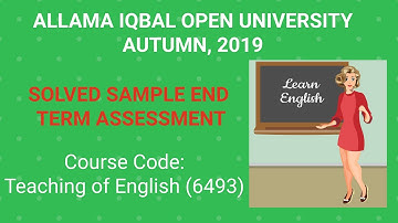 Aiou Solved Assignment (6493) ETA Teaching of English  Sample Autumn 2019