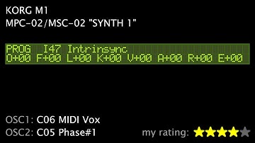 KORG M1 Card Set MPC-02/MSC-02 "Synth 1" Part 2/2