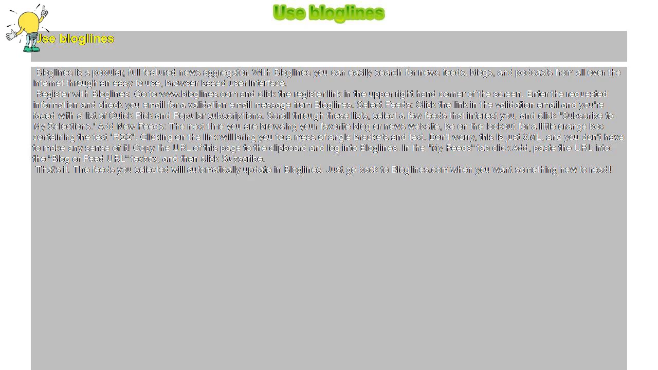 Bloglines account settings