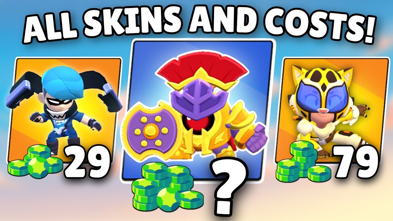 All NEW Skins (Gem + Bling Costs) Brawl Stars Update! YouTube
