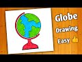 How to draw a globe drawing  step by step drawing easy  globa drawing easy