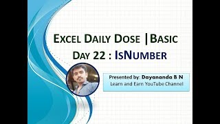 Excel daily dose day 22 isnumber | basic functions