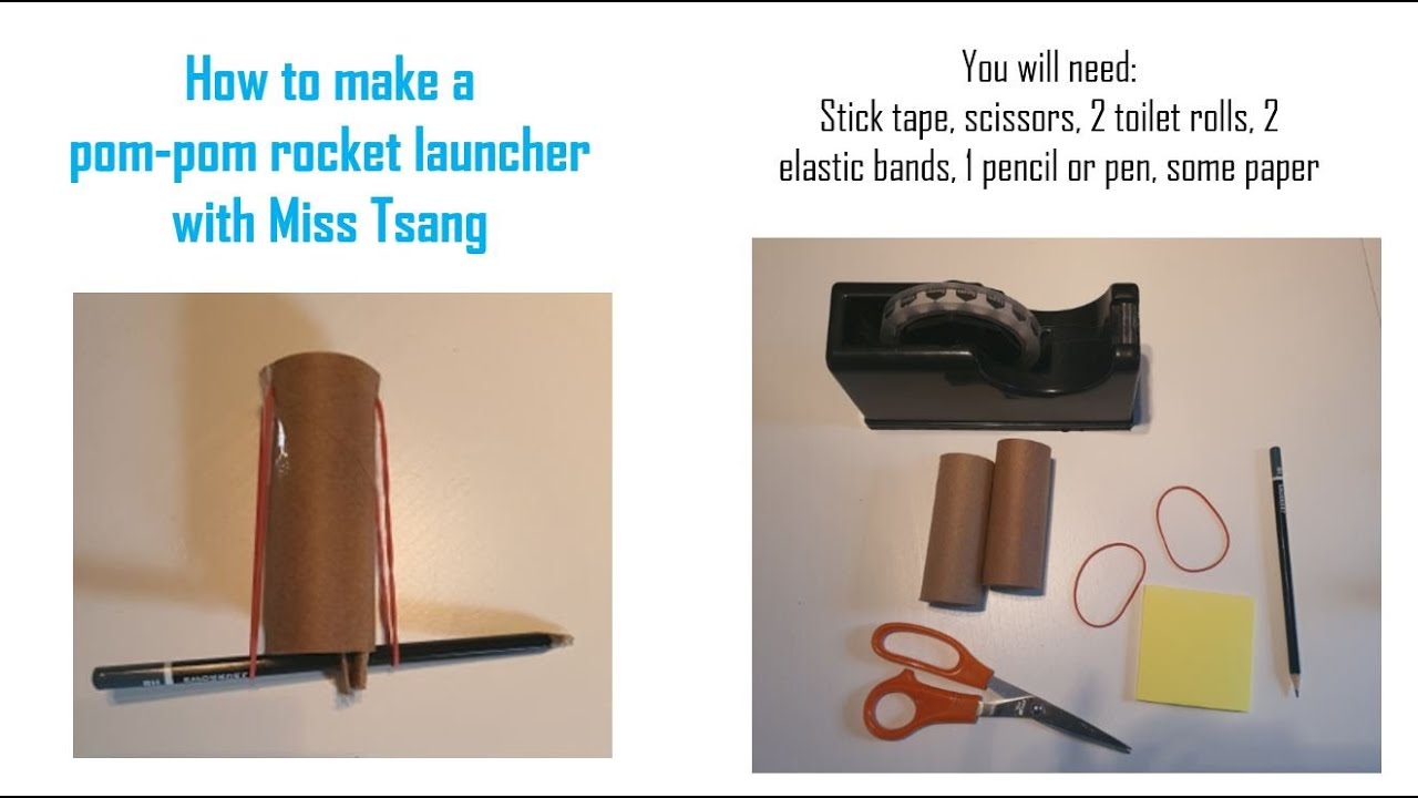 Pompom toilet roll rocket launcher YouTube