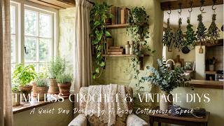 A Quiet Day Designing A Cozy Cottagecore Space 🪵| Timeless Crochet & Vintage DIYs