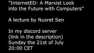 Nusret Sen lecture this Sunday (links in the description)