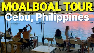 MOALBOAL CEBU TOUR | Day & Night Walk at PANAGSAMA BEACH + Bars & Restaurants | Cebu, Philippines