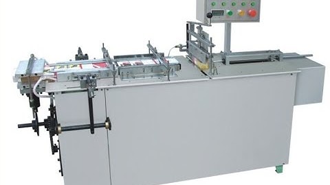 semi automatic condom box cellophane overwrapping machine Máquina de embalagem tridimensional