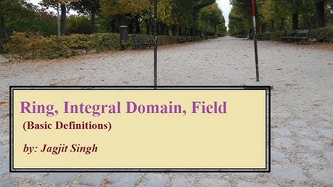 Lecture 3: Ring, Integral Domain, Field (Basic Definitions)