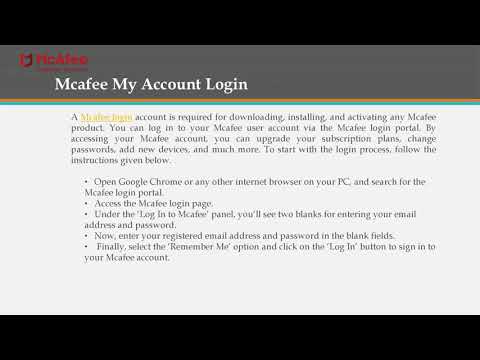 Mcafee login - How to login to your Mcafee account?