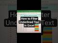 How to Filter Underlined Text in Excel