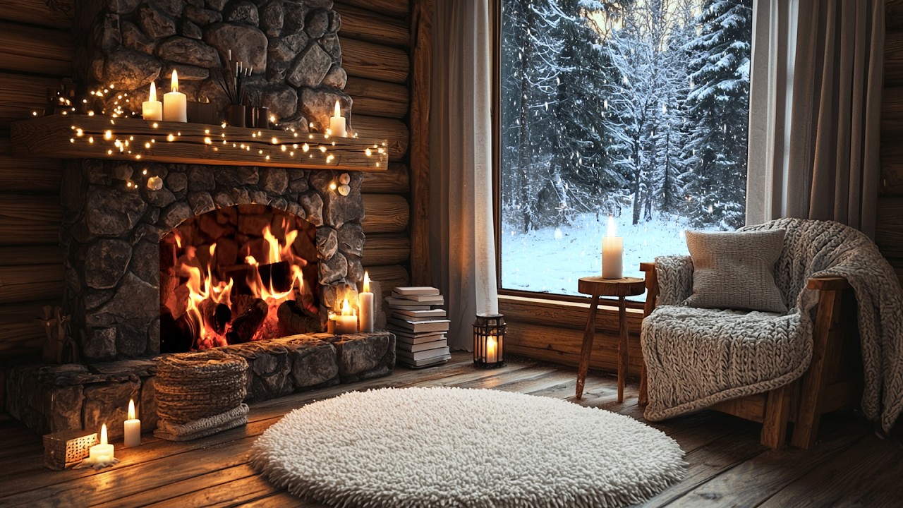 🌨️✨ Winter Snow Lounge | 1 Hour Relaxing Piano Music | Stress Relief & Calm Focus