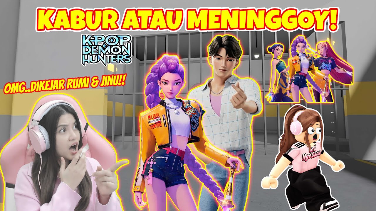 KABUR DARI OBBY PENJARA KPOP DEMON HUNTER RUMI & JINU!! OMG..SEREEM BANGET!! [ROBLOX INDONESIA]