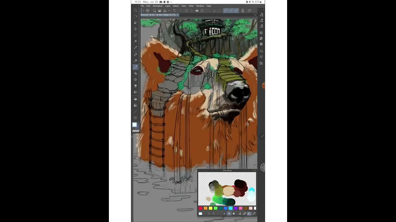 Relativity Bear (working title) - flat colour layer - time-lapse