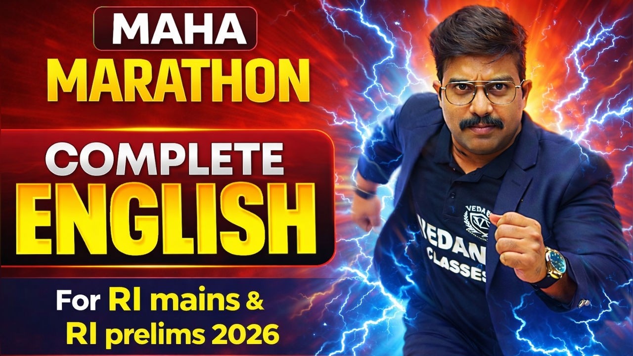 English Maha Marathon for RI Prelims & Mains 2026 | Complete English ...