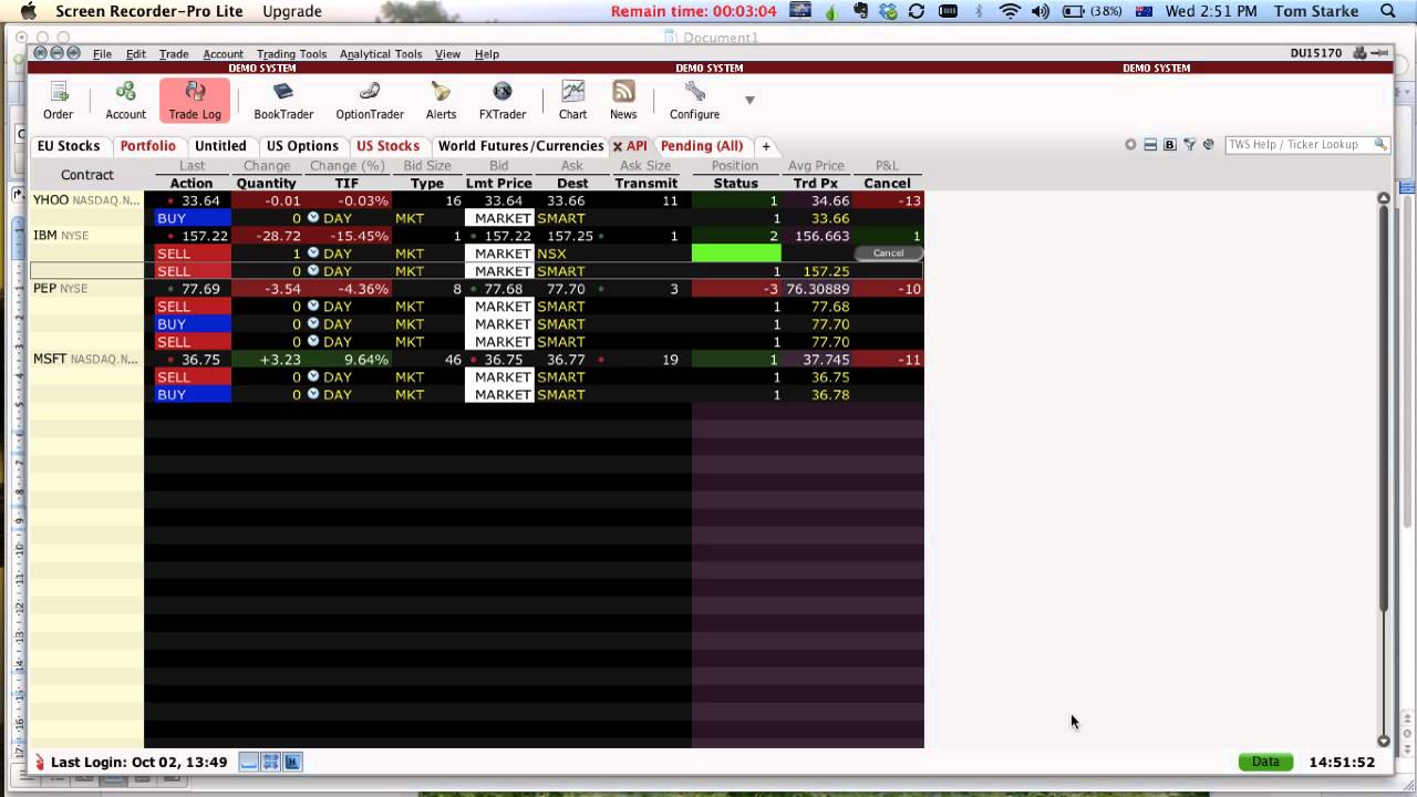 Random Buying and Selling Using Python With Interactive Brokers TWS ...