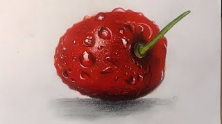 realistic drawing || cherry || color pencils || timelapse