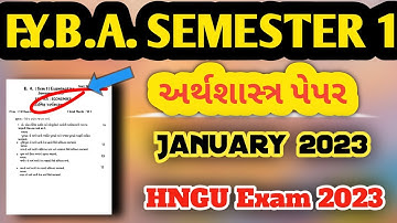 FYBA SEM 1 EO-105 પ્રારંભિક અર્થશાસ્ત્ર // #collegeexam2023 //#hnguexam