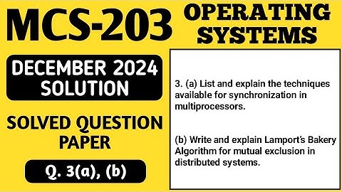 P4- 3(a), (b) | MCS 203 Dec 24 Solution | MCS203 Solved Question Paper | MCS203 Important Questions