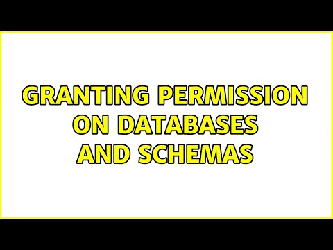 Granting Permission on Databases and Schemas (2 Solutions!!)