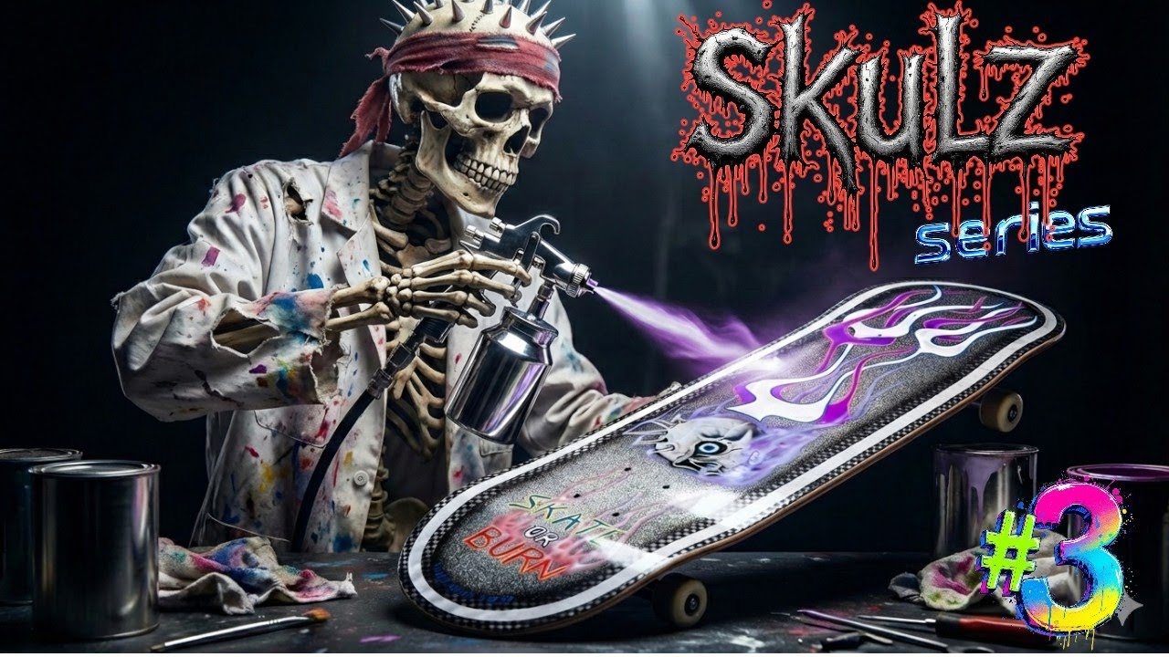 Neon Purple Flame Transformation: Metal Flake → Pinstripes → Candy Purple Skull Smoke