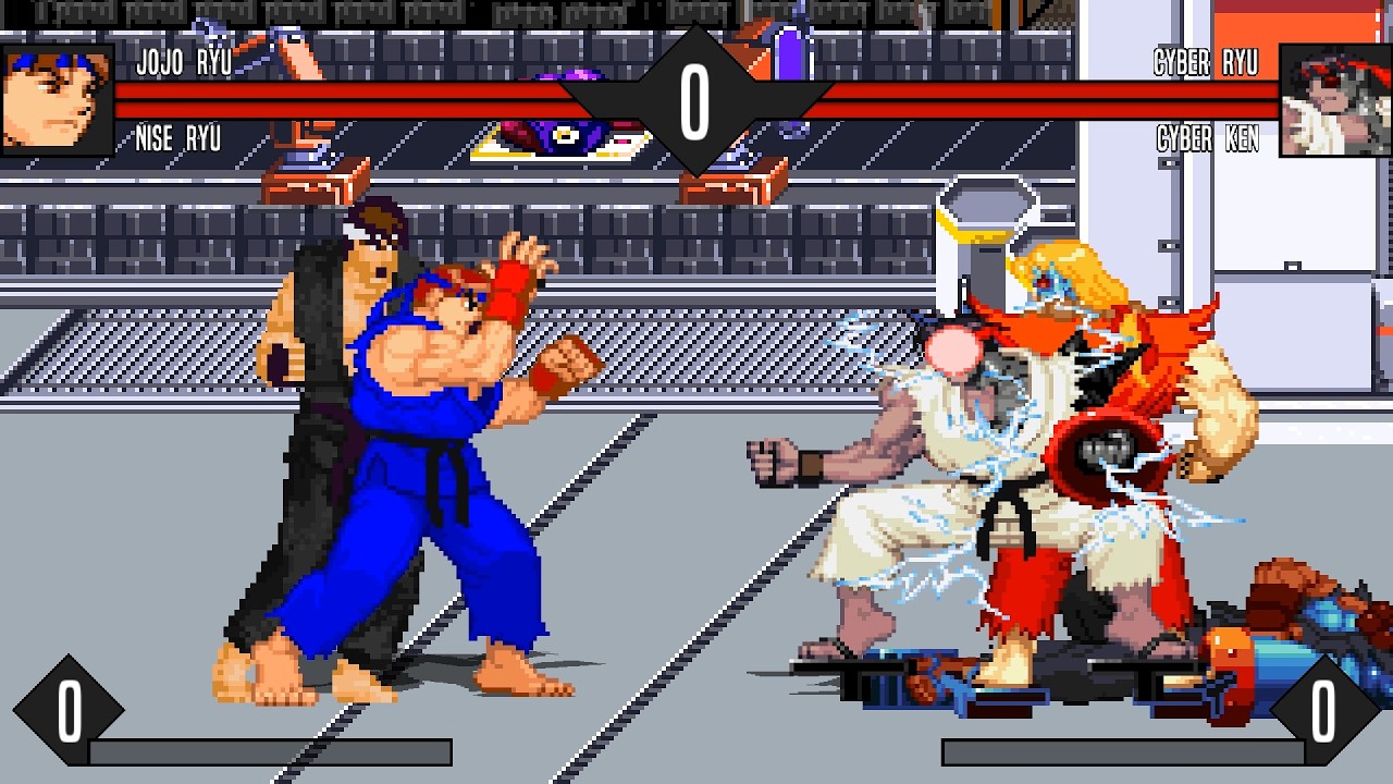MUGEN - Jojo Ryu & Nise Ryu vs. Cyber Ryu & Cyber Ken - Download - YouTube