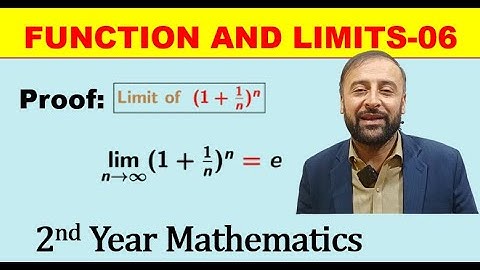 LIMIT THEOREM  ((1+1/n)^n)→e  if n → ∞  | FUNCTIONS AND LIMITS 06 |  in URDU/HINDI