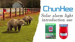 ChunHee Solar Sound Light Alarm Outdoor Motion Sensor 129db Siren Sound Alert 6LEDs Flash Warning