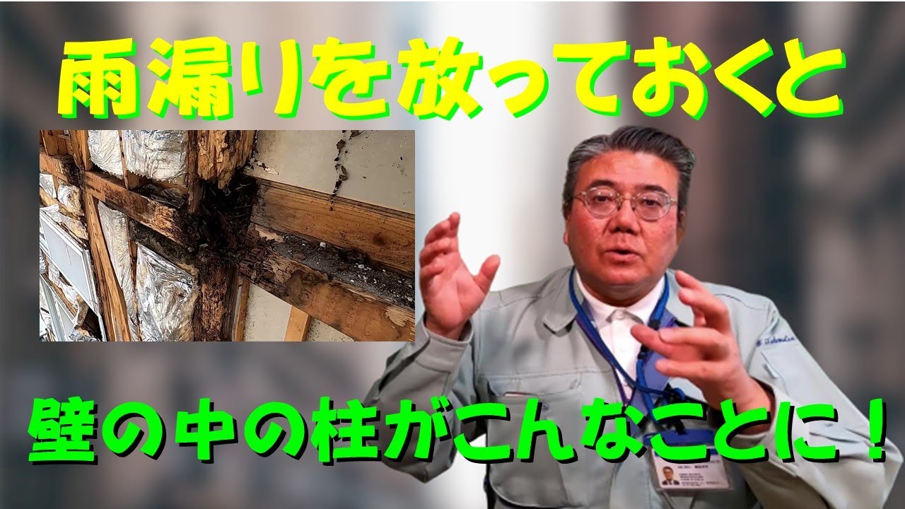 雨漏りを放っておくと壁の中の柱がこんなことに Youtube