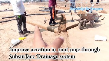 Improve aeration in roots zone by subsurface Drainage system. Achieve field capacity moisture quick