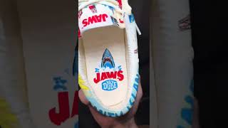 I got my hands on the Limited Edition JAWS shoes! #jaws #heydude #heydudeshoes